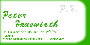 peter hauswirth business card